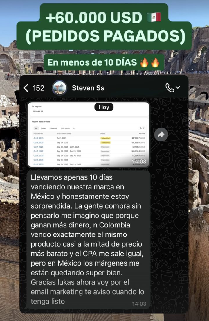 Steven: más de 60.000 USD en pedidos pagados en menos de 10 días vendiendo en México